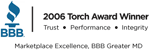 2006 Torch Award Winner, Marketplace Excellence, BBB Greater MD